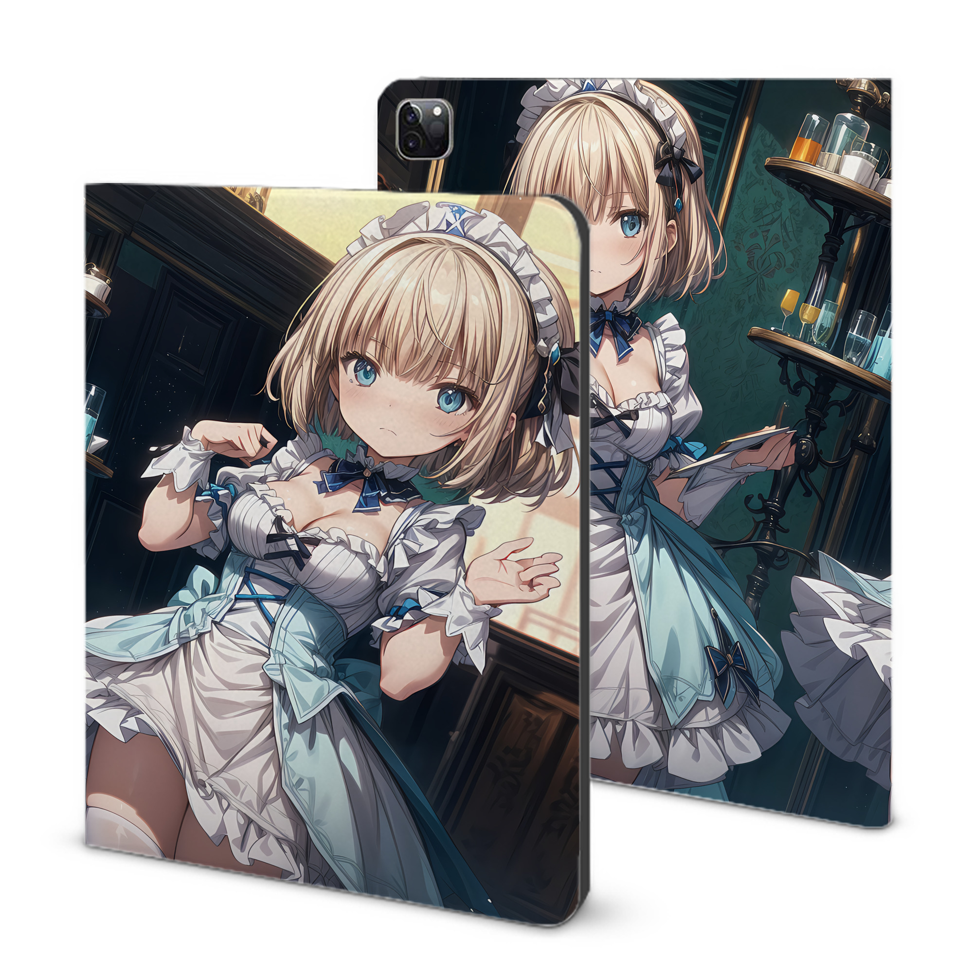 （画像用） 葬送のフリーレン Frieren IPad ケース ブック型 PUレザー TPU 耐衝撃 軽量 薄型 ペン収納なし 全面保護 IPad 各モデル対応